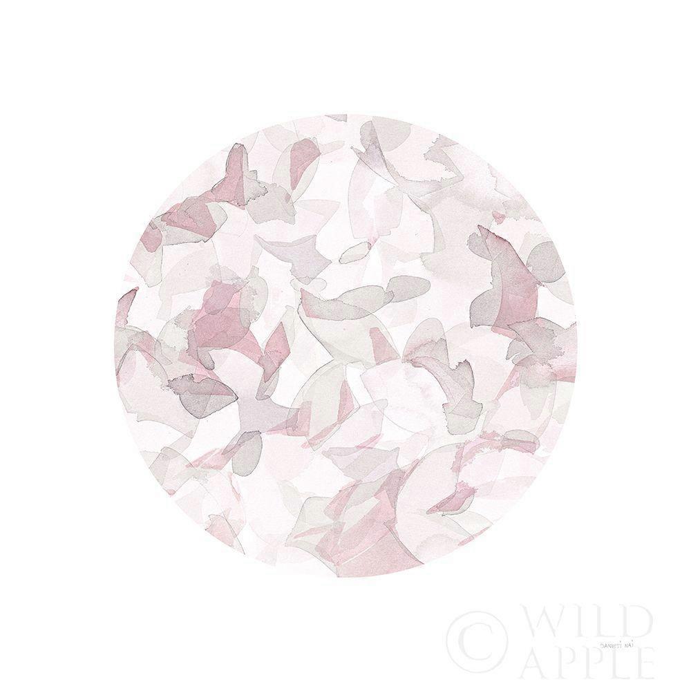 Leafy Abstract Circle I Blush Gray Poster