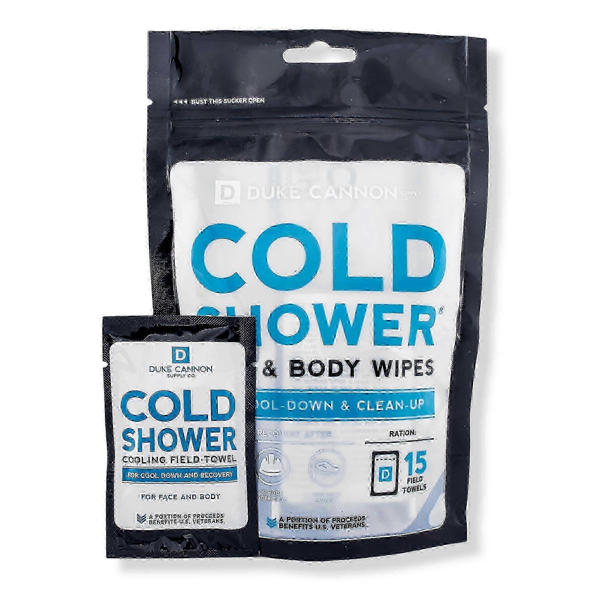 Duke Cannon Supply Co Cold Shower Field Towels Face & Body Wipes, 15 Ea