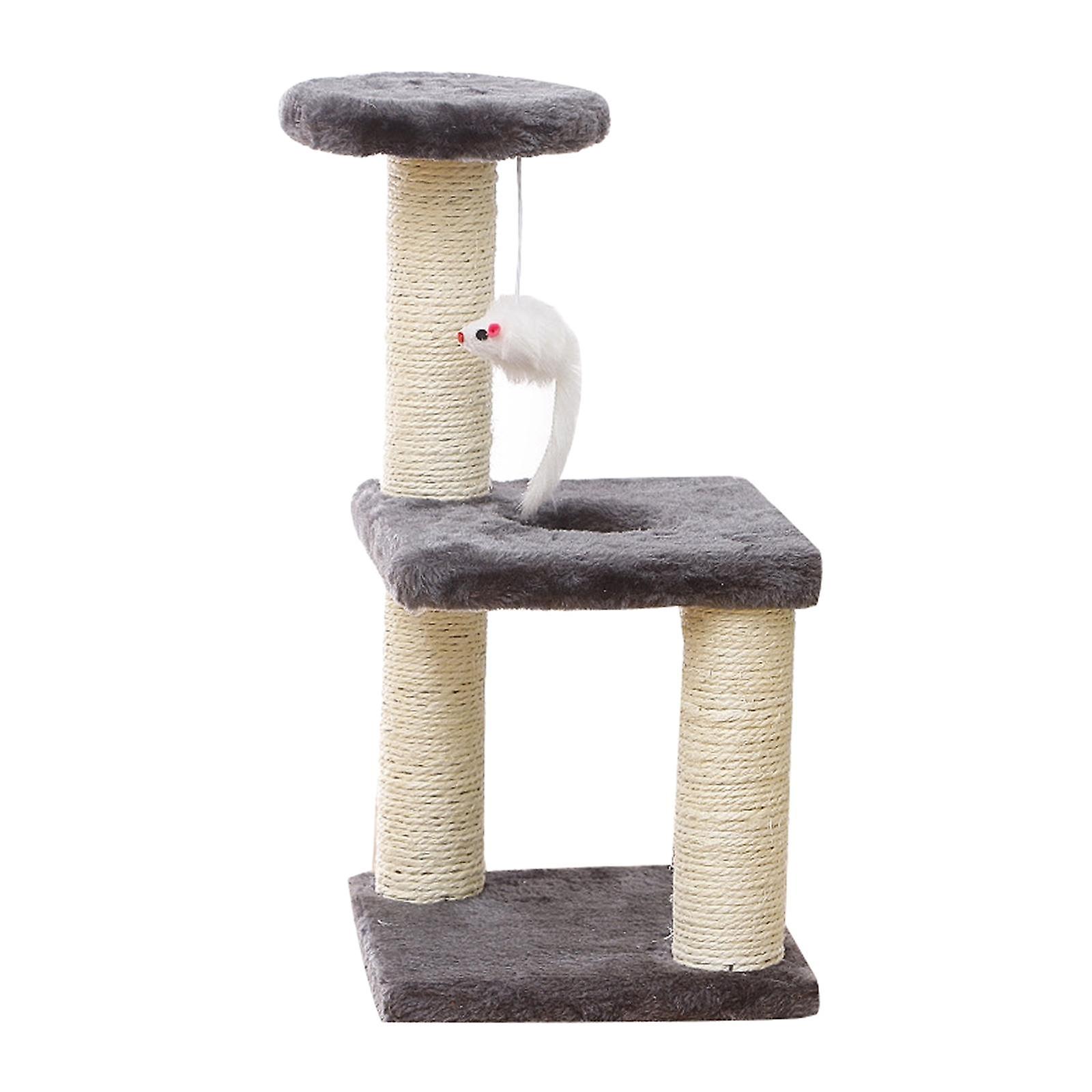 Cat Climbing Frame Cat Scratching Board Cat Tree Toy Square Base Gray