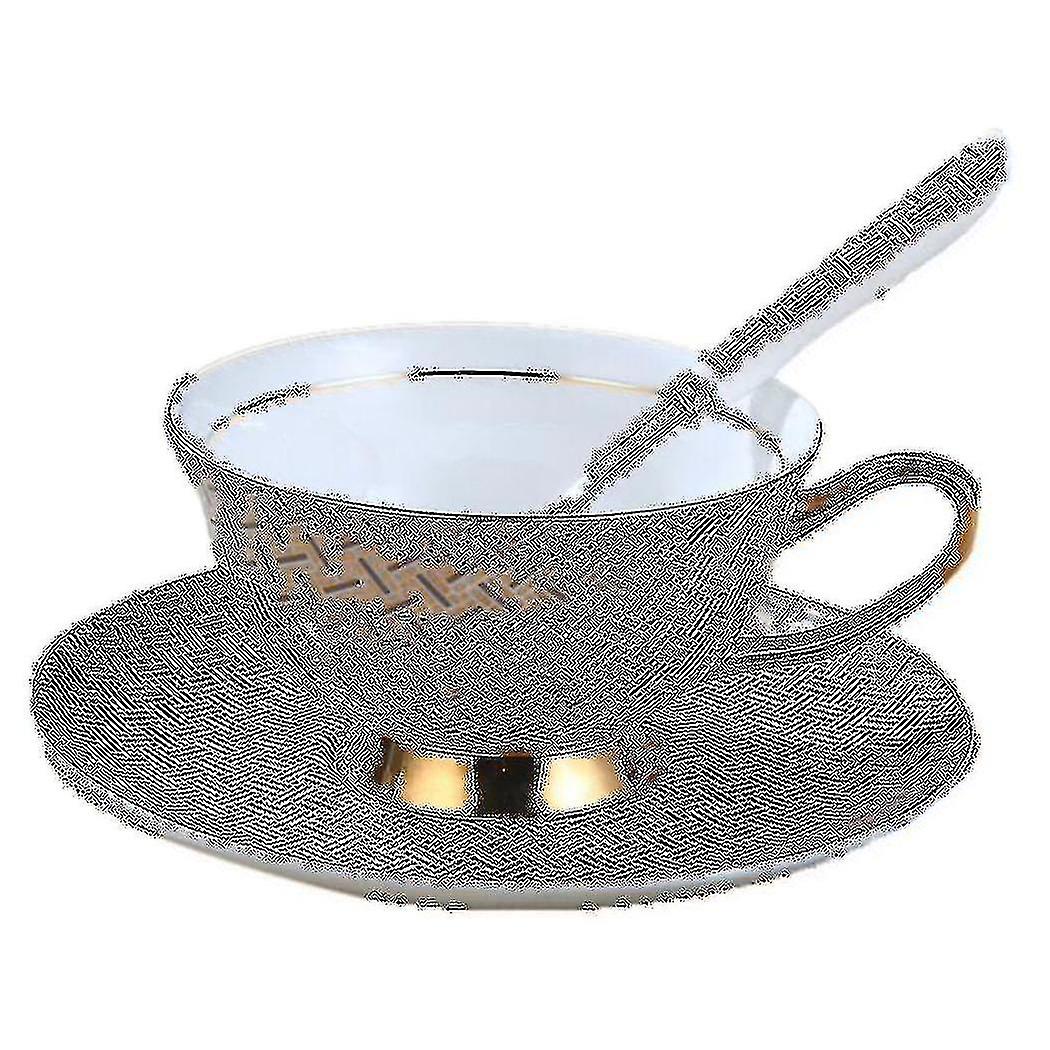 Gold Depicting Elegant Bone China Coffee Cup Dish Spoon Set