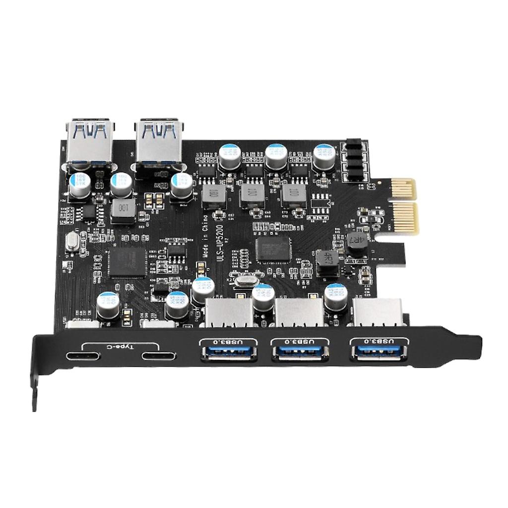 USB 3.0 PCI-E Adapter 2 USB C and 5 USB A 7-Port PCI for Express Expansion Card