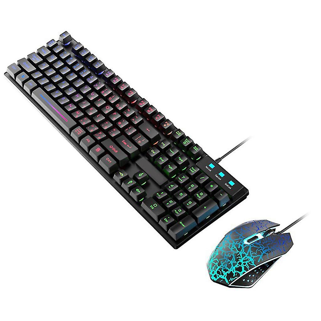 Keyboard With Breathing Led Backlight Mouse,compatible With Pc Laptop Computer Game,work