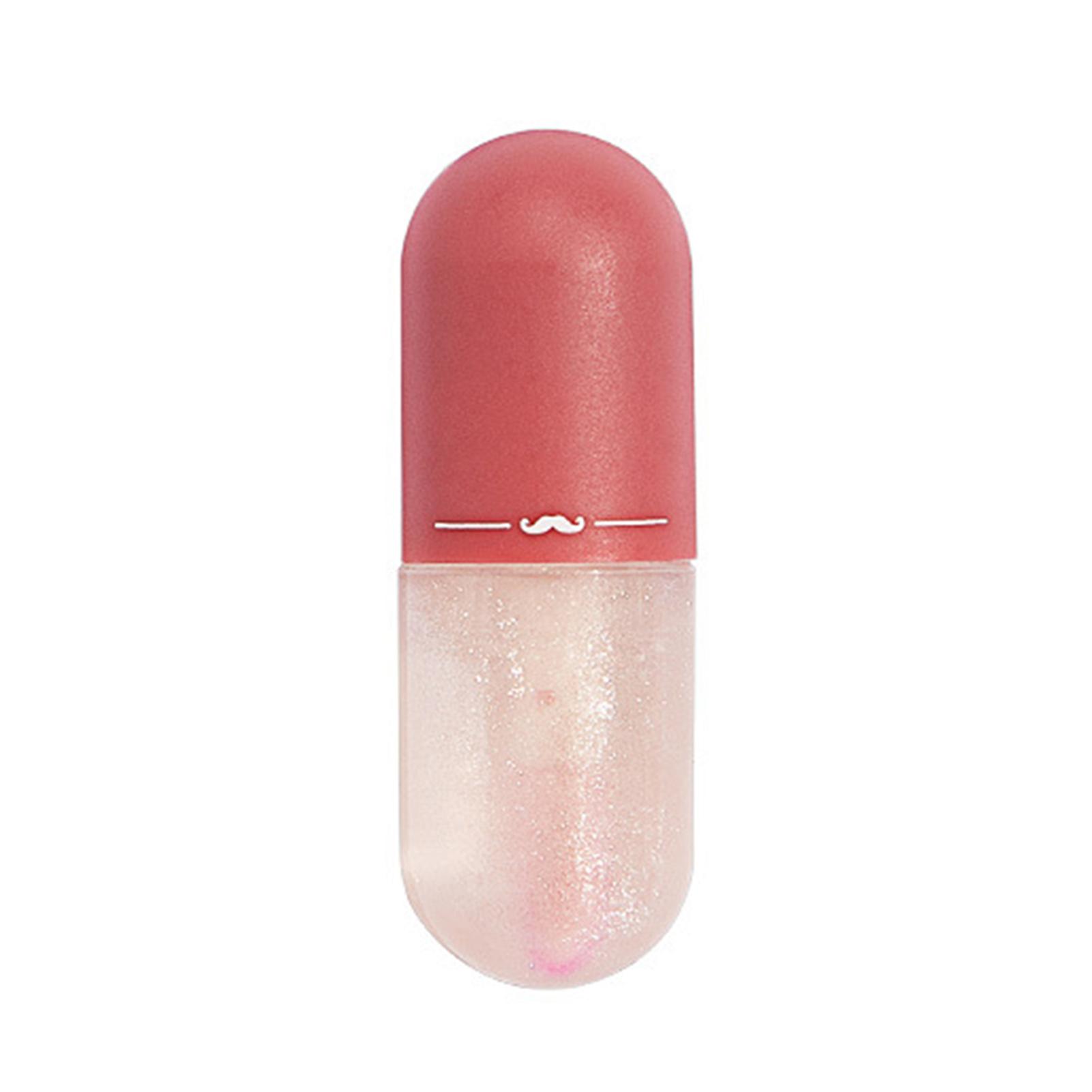 Capsule Shape Hydrating Lip Gloss Tinted Non-sticky Nourishing Lip Gloss With Sparkles For Dry Lips Care Products