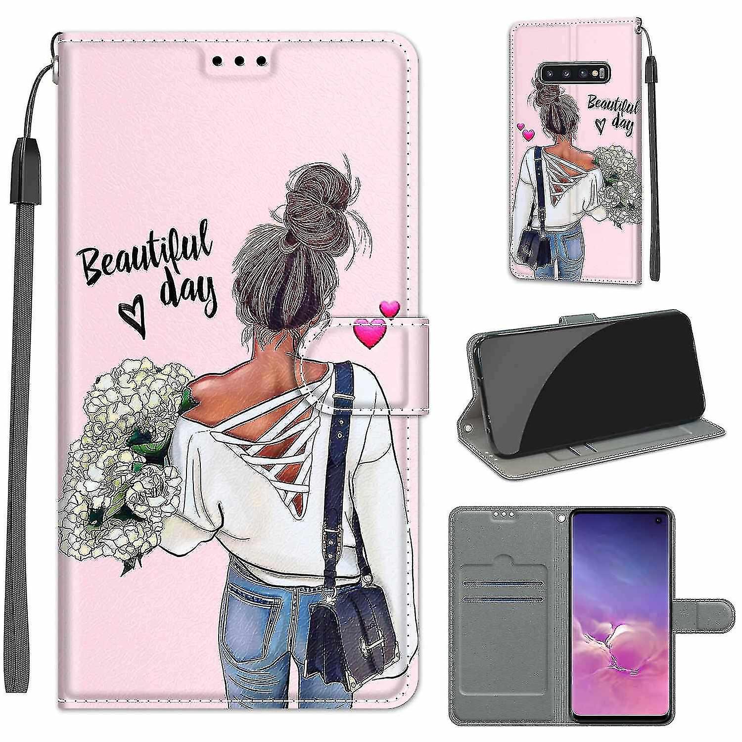 Compatible With Samsung Galaxy S10 Flower And Girl Mobile Case