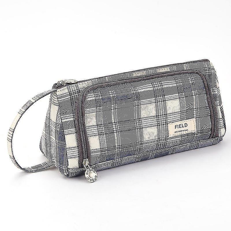 Big Capacity Pencil Case Canvas Large Storage Pouch Marker Pen Case Simple Stationery Bag School For