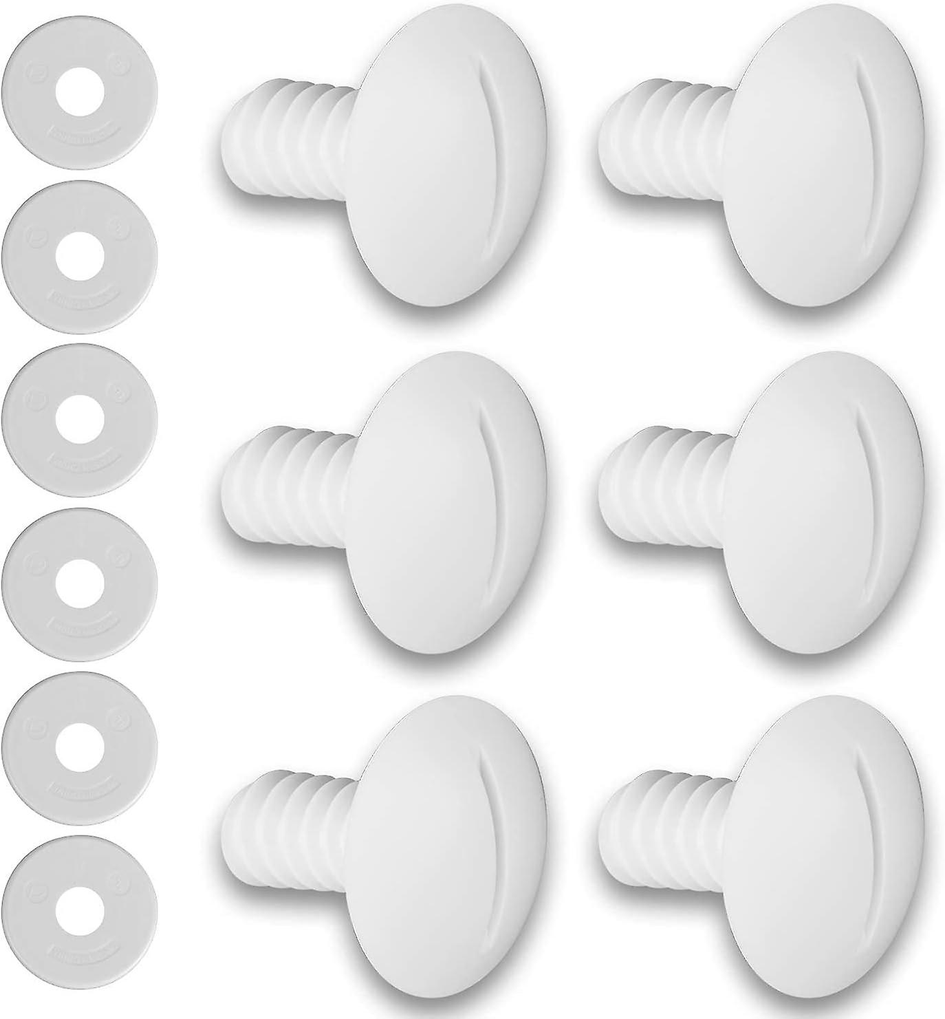 Plastic Wheel Screw for Polaris 180/280 Pool Cleaner with Extra Washers 6pcs Replacement Parts for C55 C-55 Pool Cleaner, White