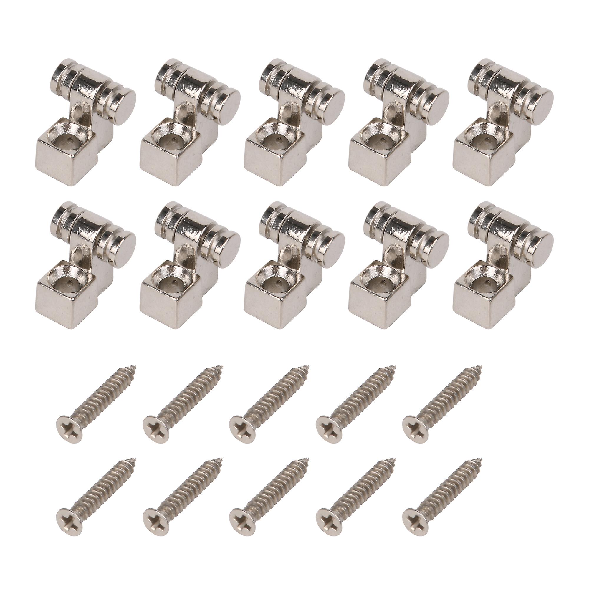 10Pcs Silver Roller Strings Tree Zinc Alloy Guitar Retainer 6x11.5mm