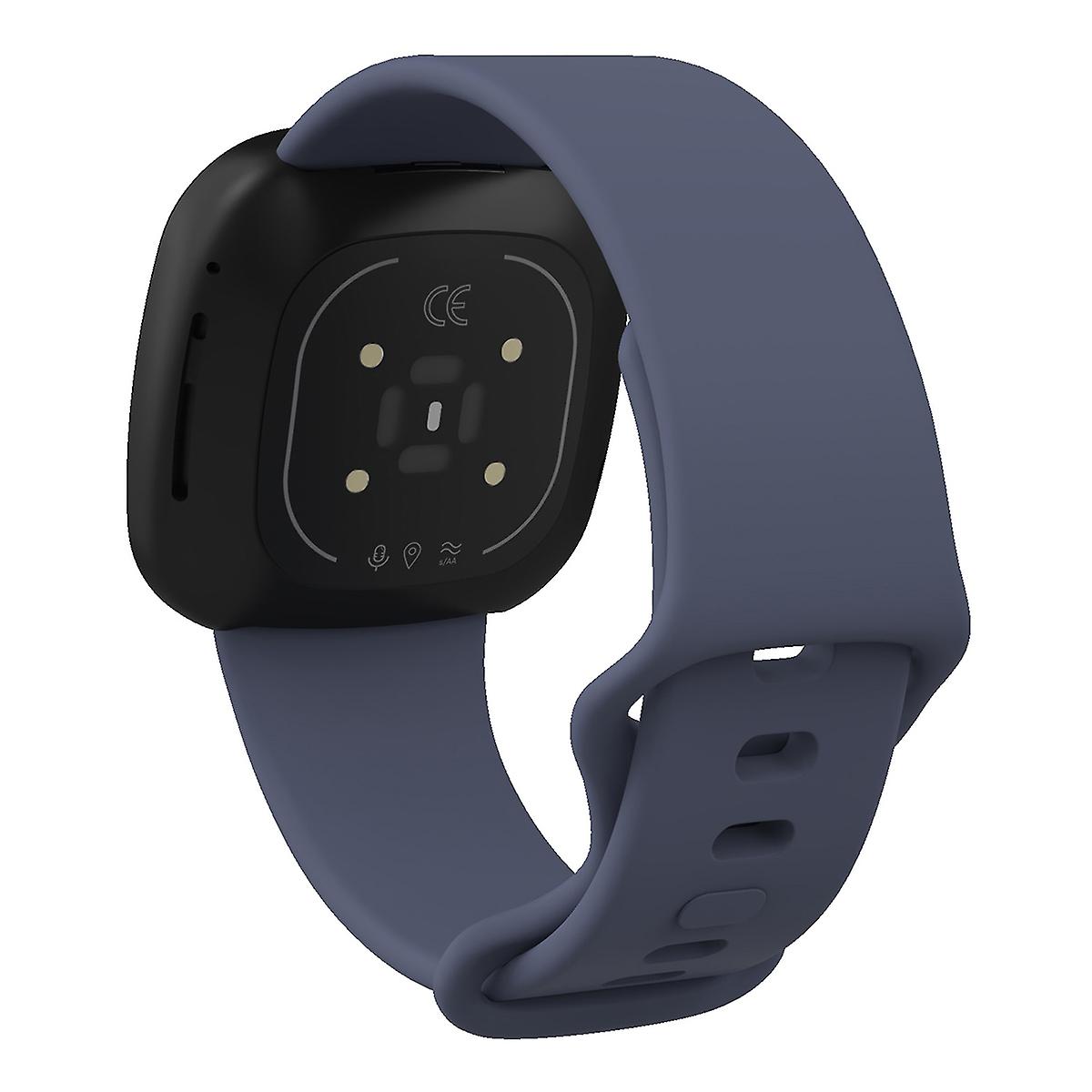 For Fitbit Versa 4/Sense 2 Silicone Watch Band Solid Color Adjustable Wrist Strap Grey
