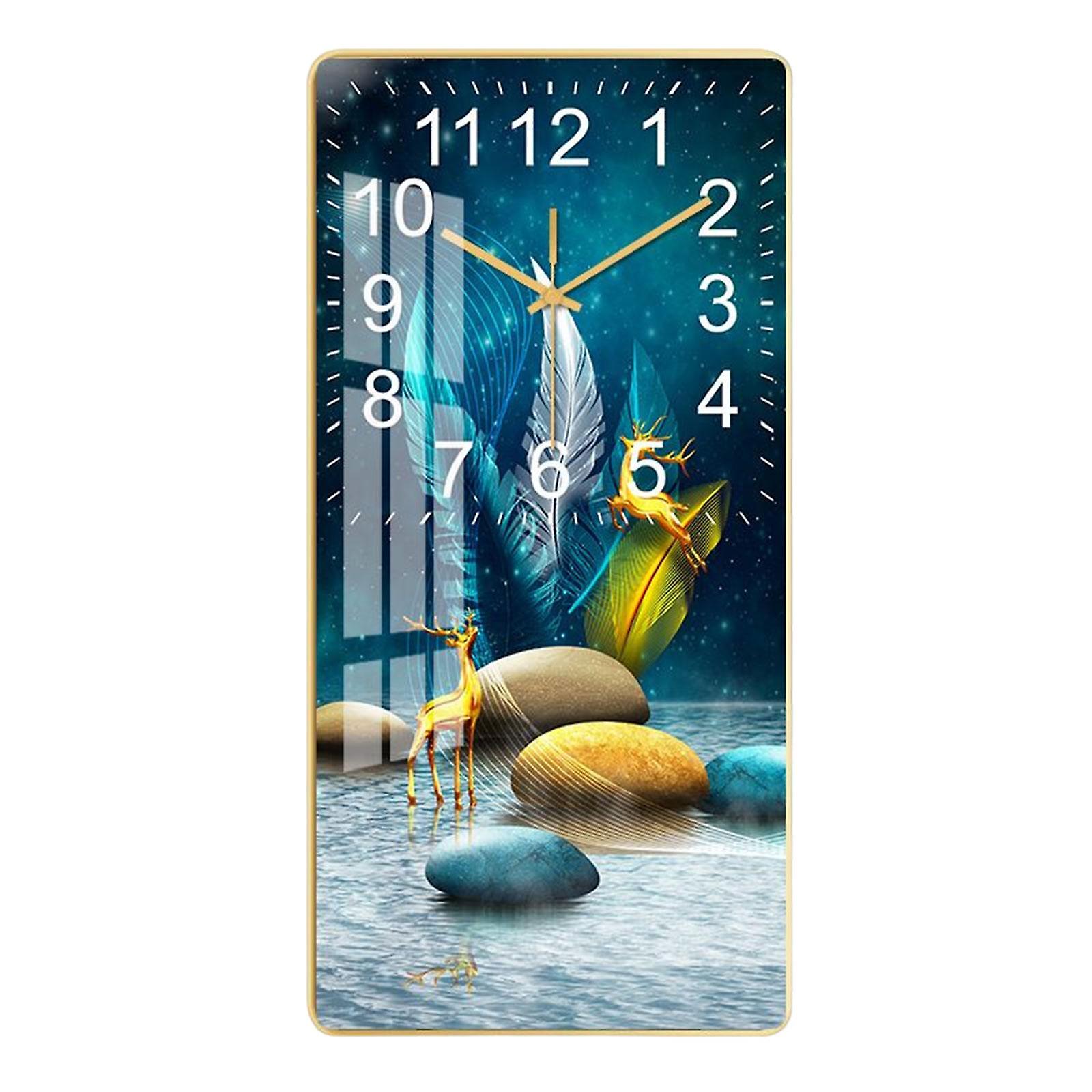 Ceramic Wall Clock Sweep Movement Kitchen Island Landscape Hanging Clocks Aureate Tree