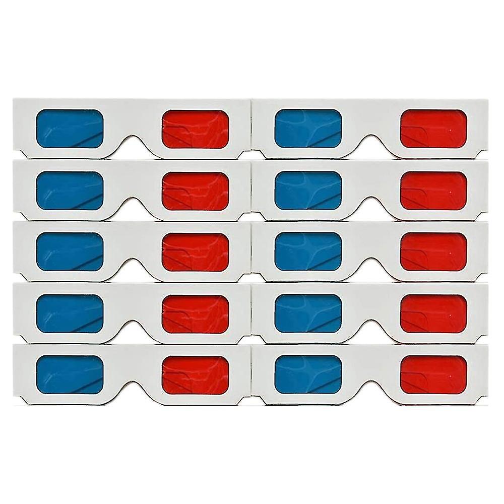 نظارات ثلاثية الأبعاد ، 10 أزواج من عدسات ستيريو ورقية حمراء وزرقاء