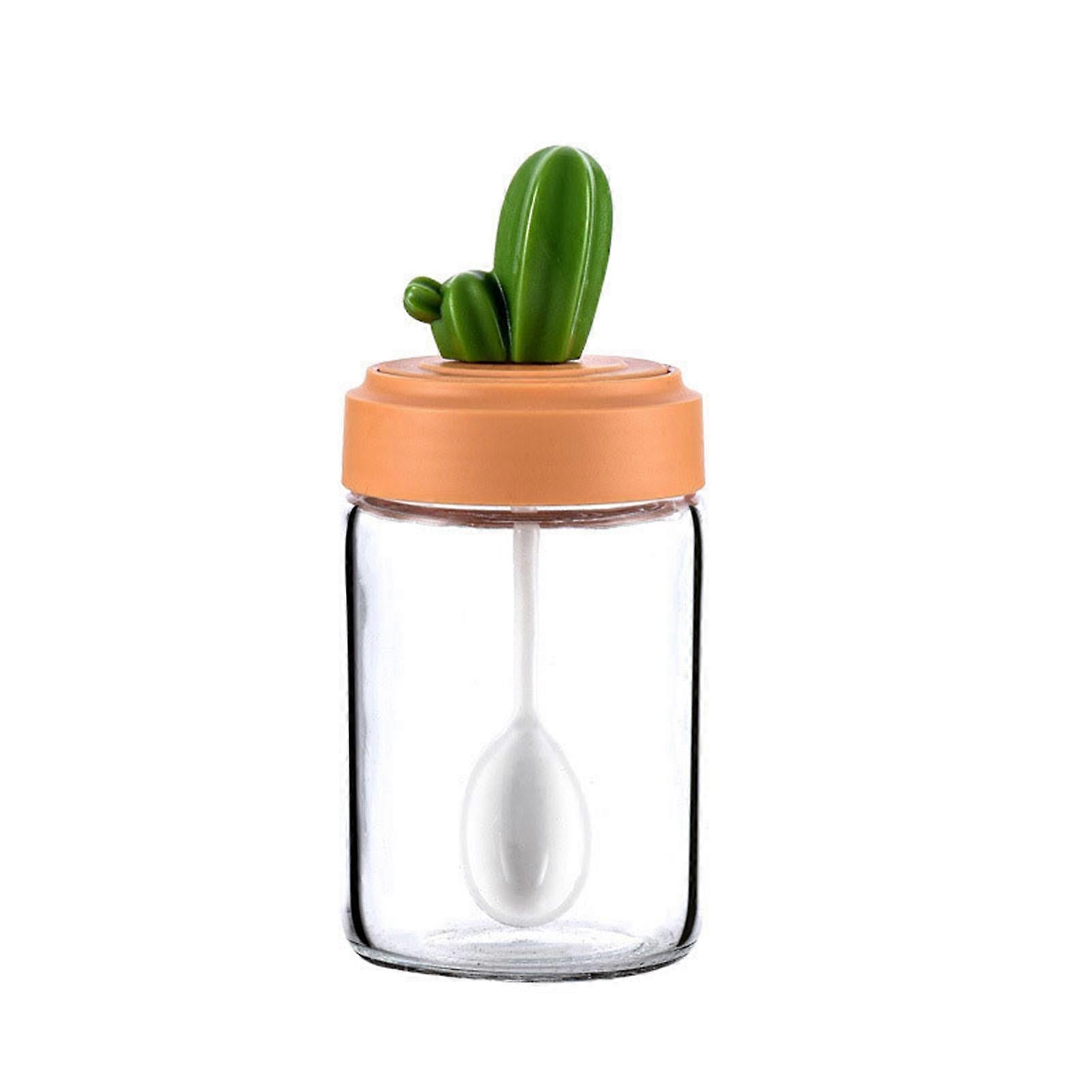 Spice jar set in the shape of a cactus with glass lid, 3 parts