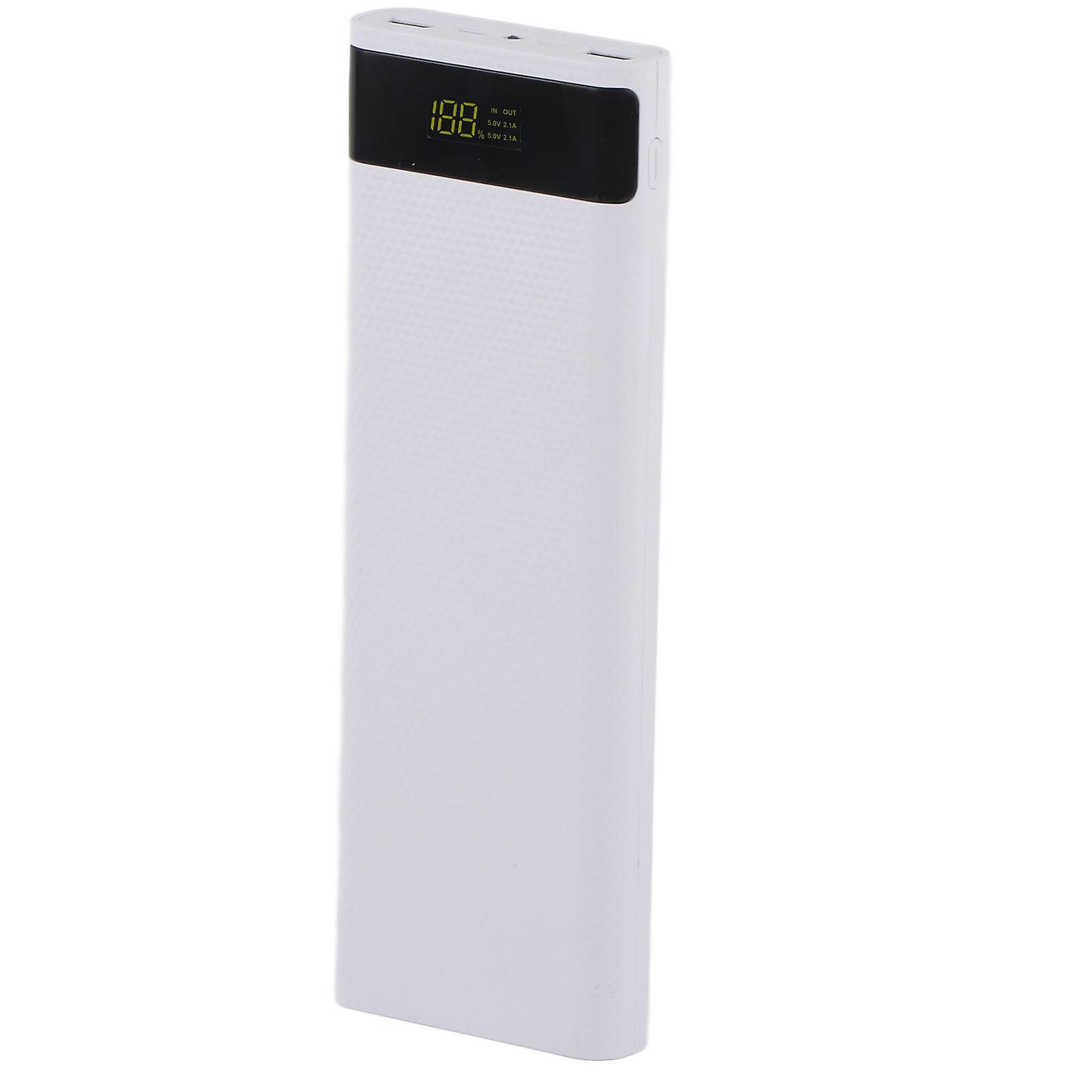 Boîtier de batterie portable S10 ABS haute qualité 10 x 18650, boîtier d'alimentation mobile sans soudure, blanc