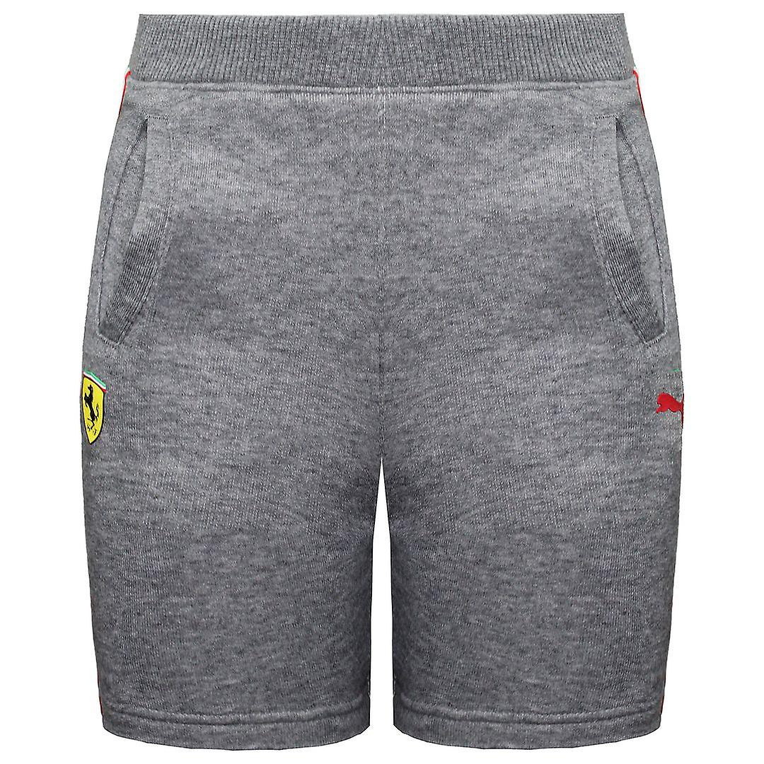 Puma Scuderia Ferrari Graphic Logo Stretch Waist Grey Kids Shorts