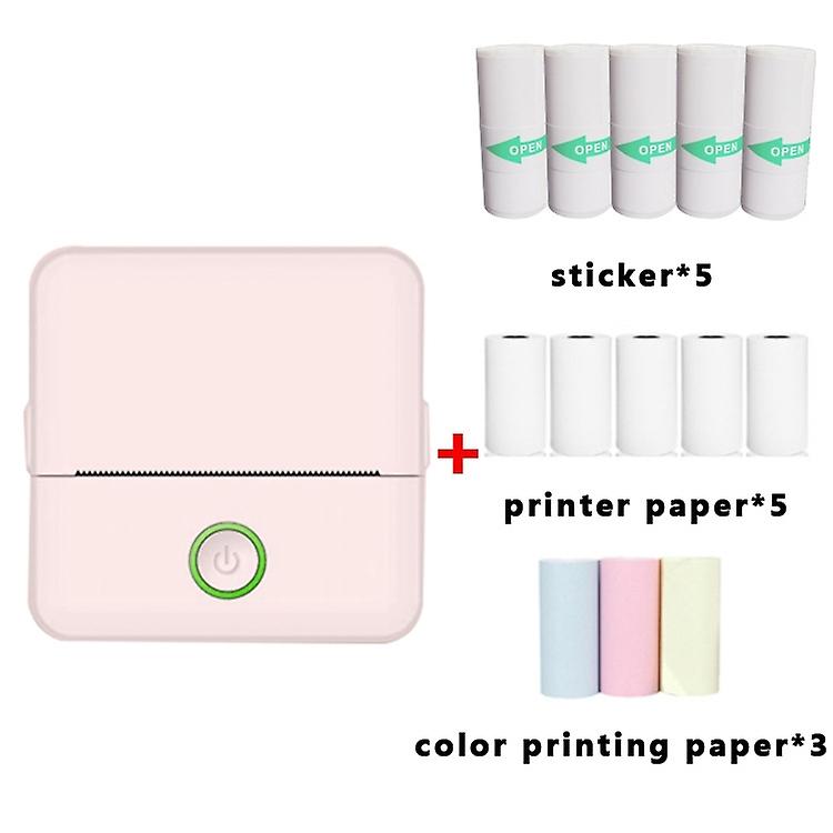 X6 200DPI Student Homework Printer Pink 5 Printer Papers+5 Sickers+3 Color Papers