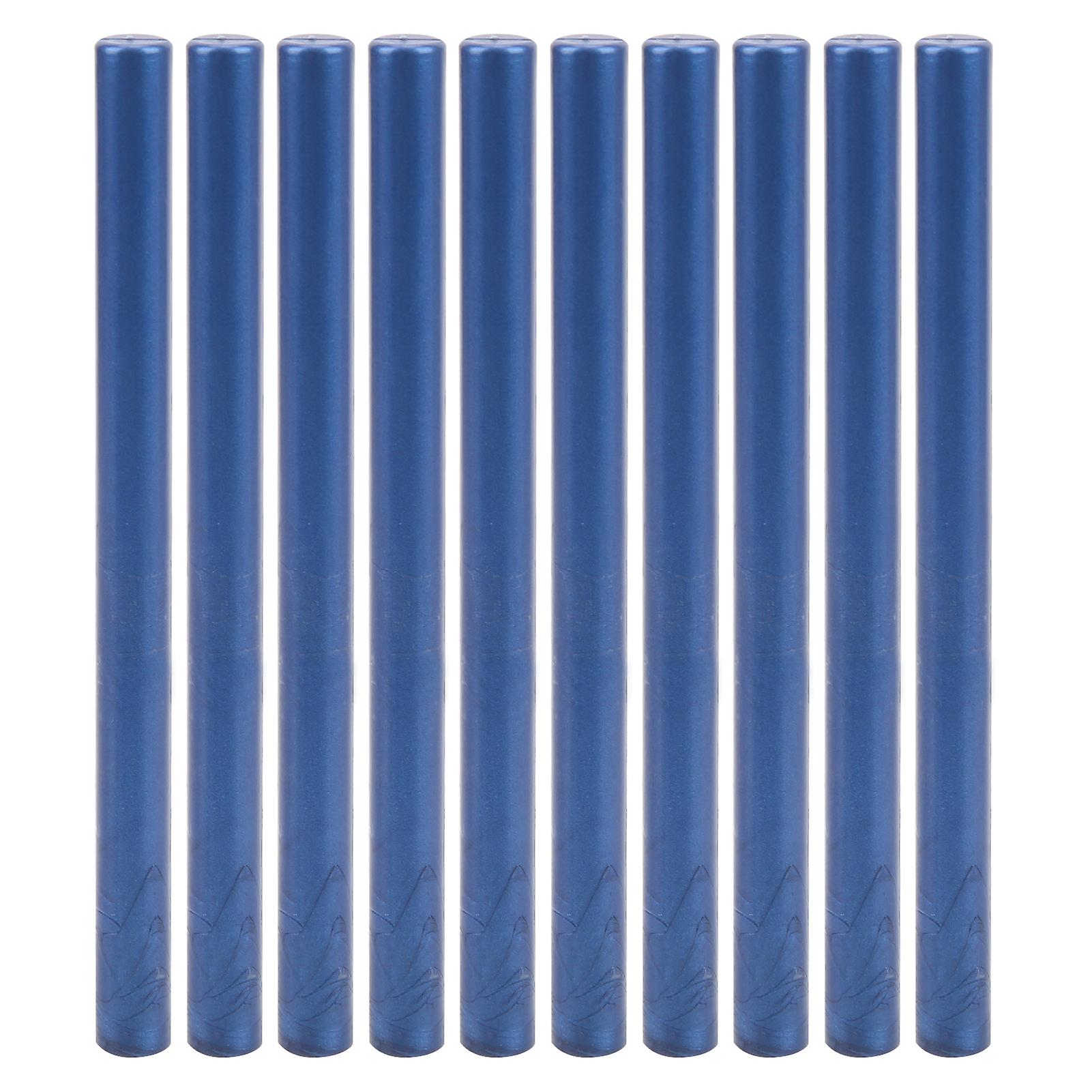 10Pcs Sealing Wax Sticks MultiColor Small Round Stamp Tools for DIY Invitations Cards Envelopes(Sea Blue )