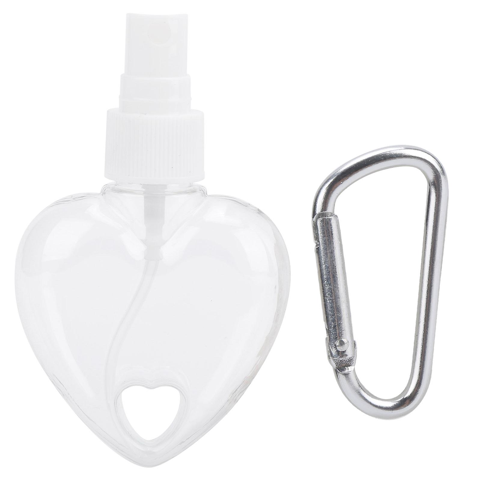 Travel Empty Spray Bottle with Keychain 50ml Transparent Heart Shape Plastic Containers