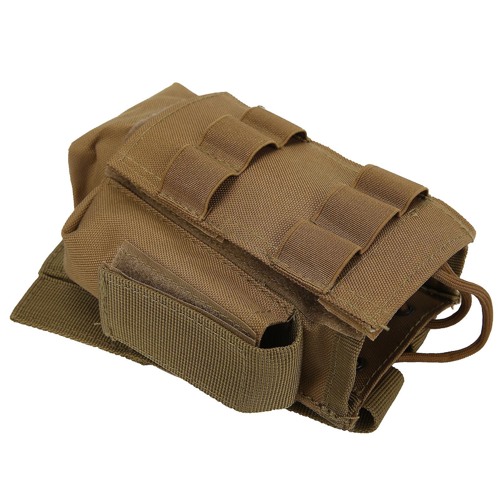 Molle Radio Pouch Mini Radio Holder Bag Waterproof Molle Radio Pouchwith Side Pockets with Side PocketsTan