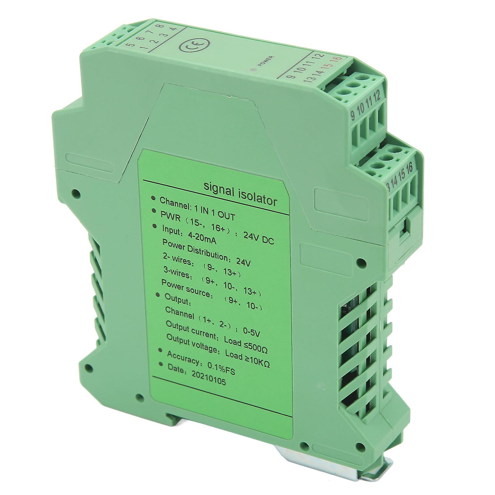DC Current Signal Isolator 1 in 1 Out 4‑20mA PLC Detection Anti Interference Signal Conditioner Module 24V