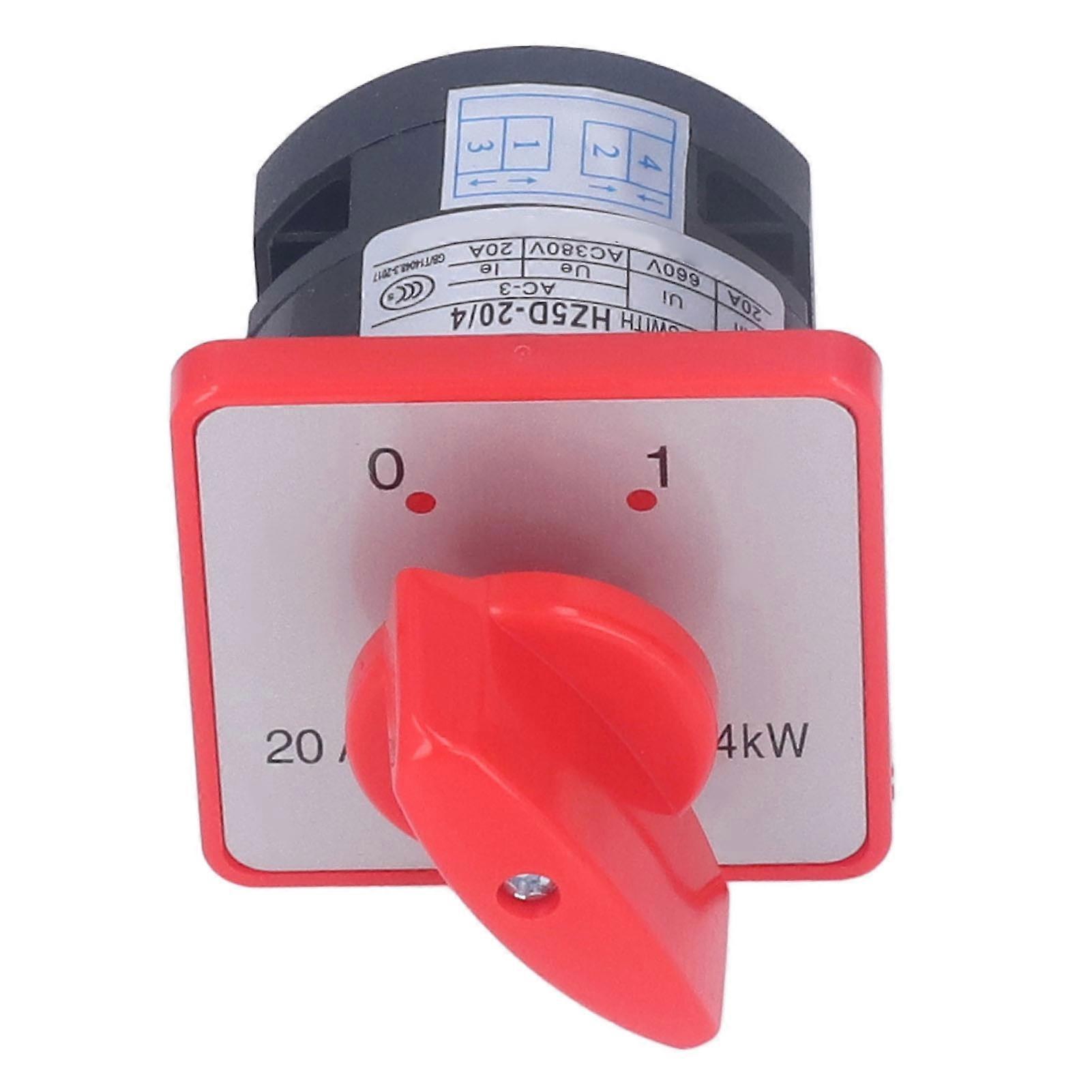 BERM Changeover Switch Rotary Knob 1 Pole 2 Position Accessory for Power Control AC 380V