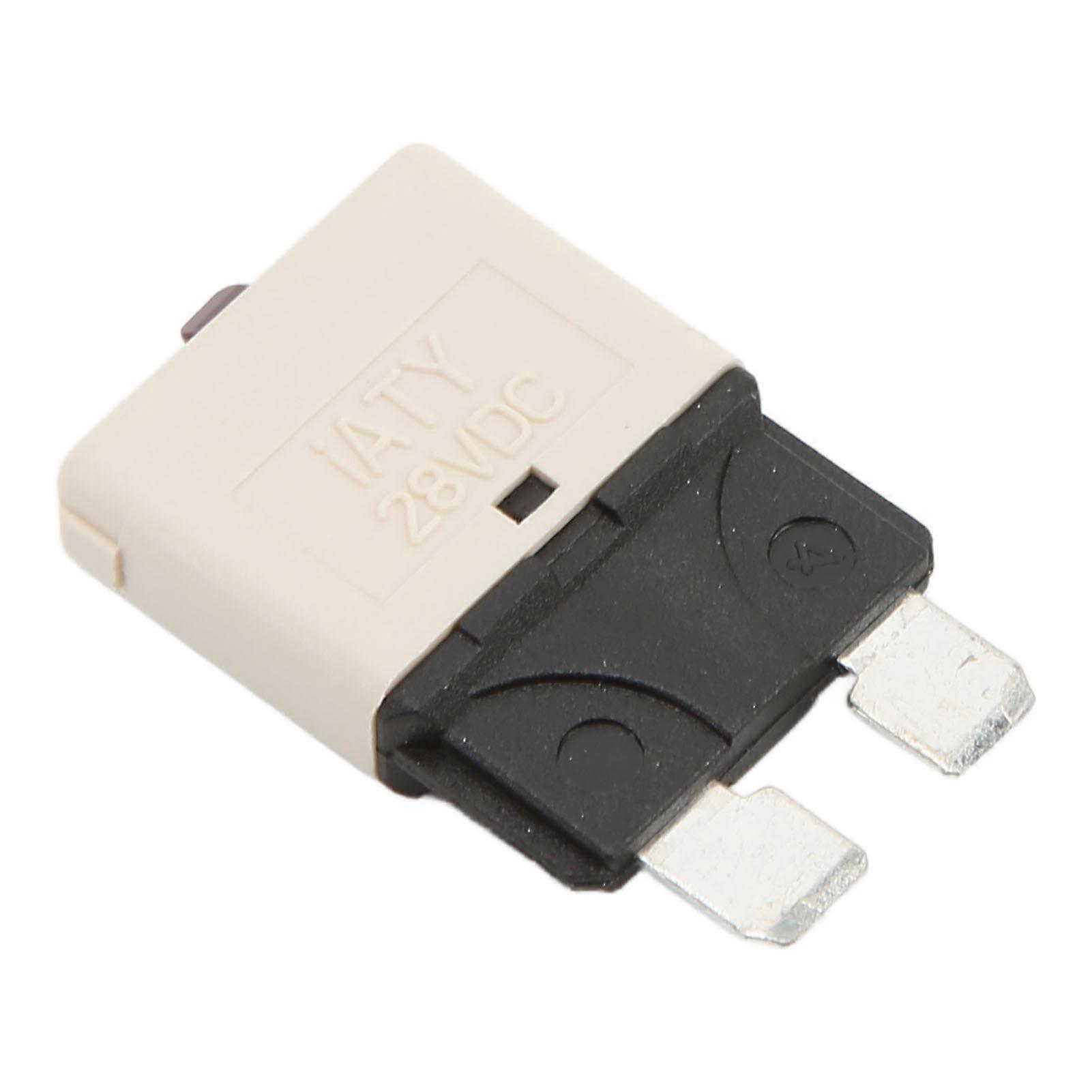 White Manual Reset Blade Fuse 25A Circuit Breakers 28VDC for Vehicles Low Voltage Yachts Ships