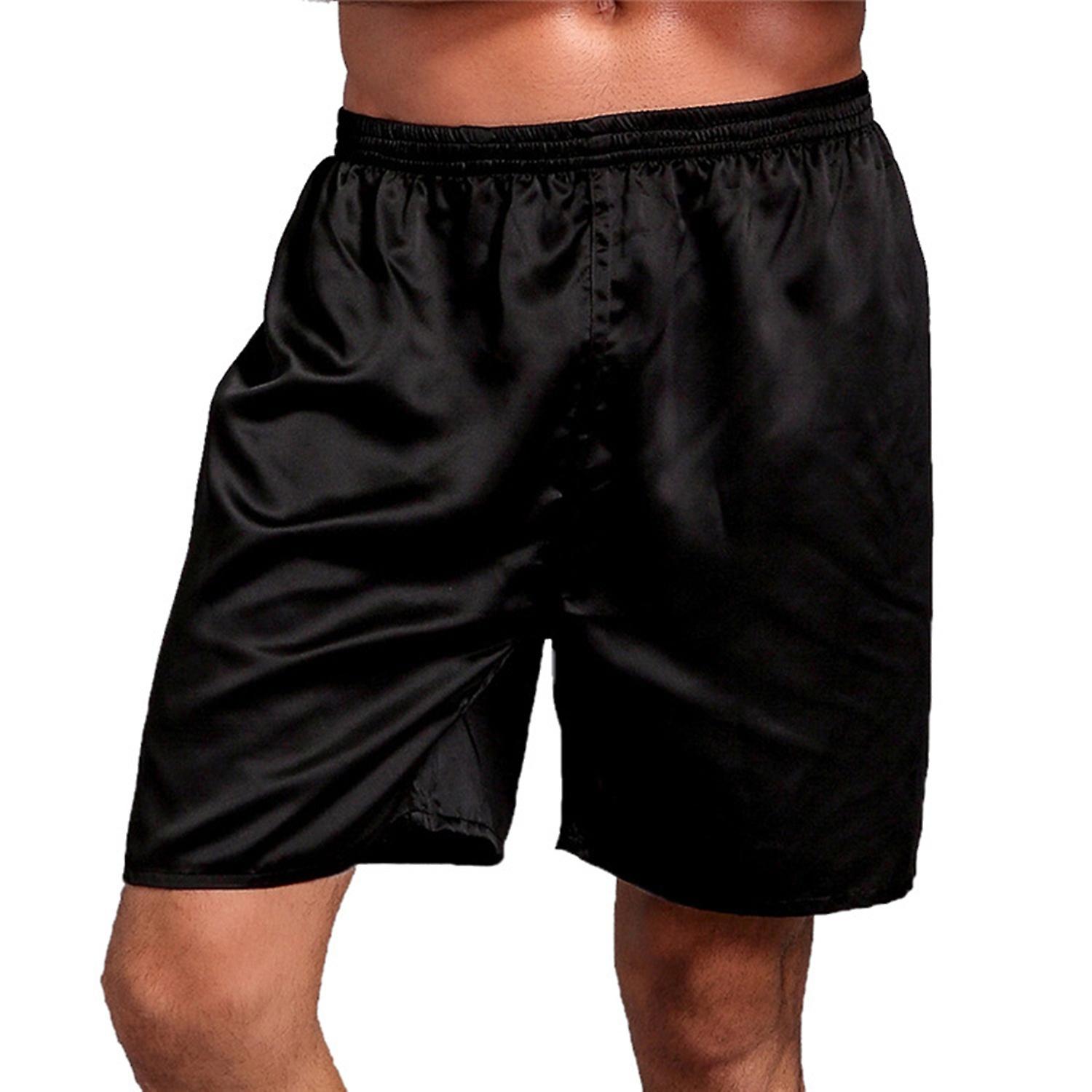 Men Boxers Solid Color Plus Size Loose Mid Waist Summer Briefs for Sleeping