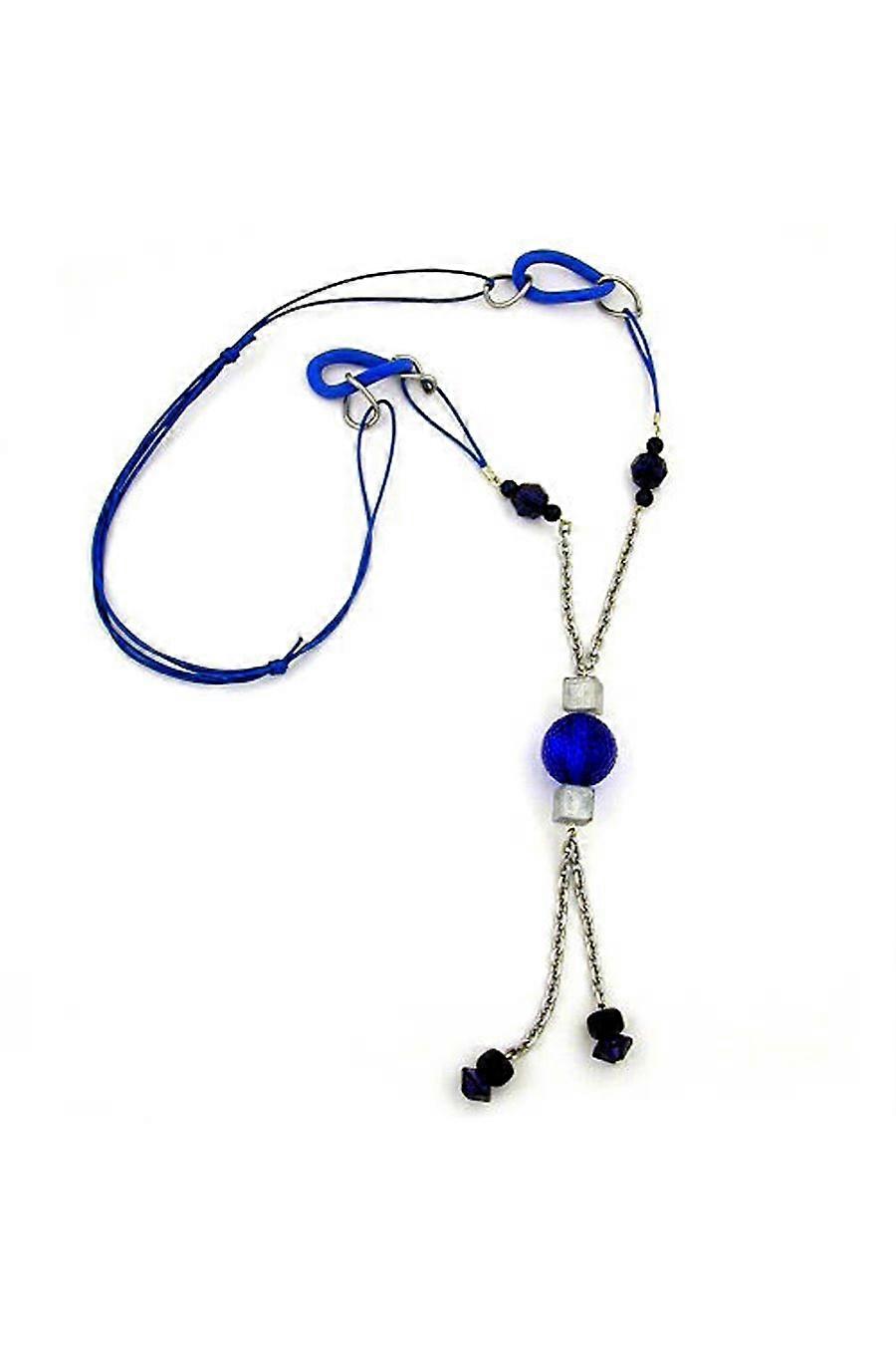 Necklace Blue Globe & Rings Dark-blue Beads - Gl02718