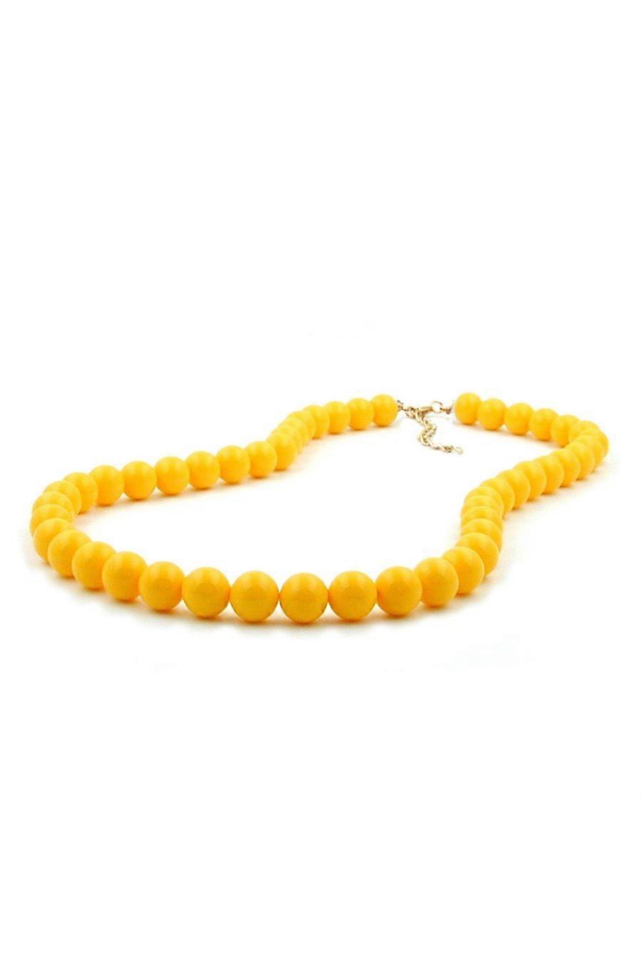 Necklace Beads 8mm Yellow - Gl02191