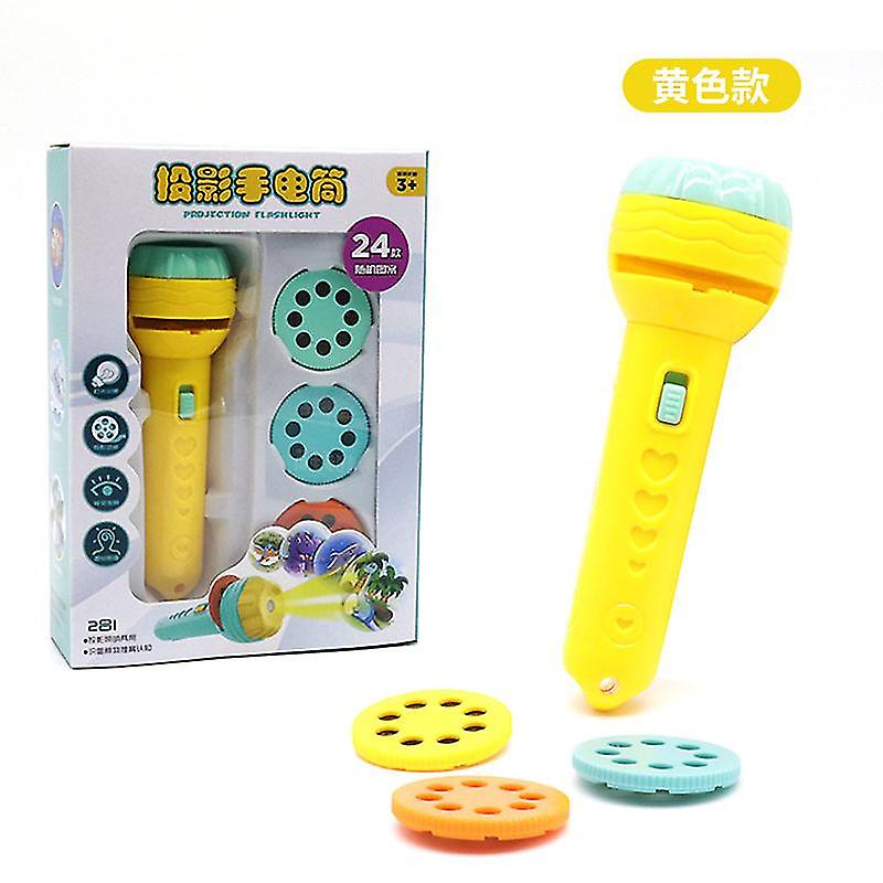 Torch Projector Kids Sleep Story Projektor Slide Projector Torch Light med djurutbildningsleksaker