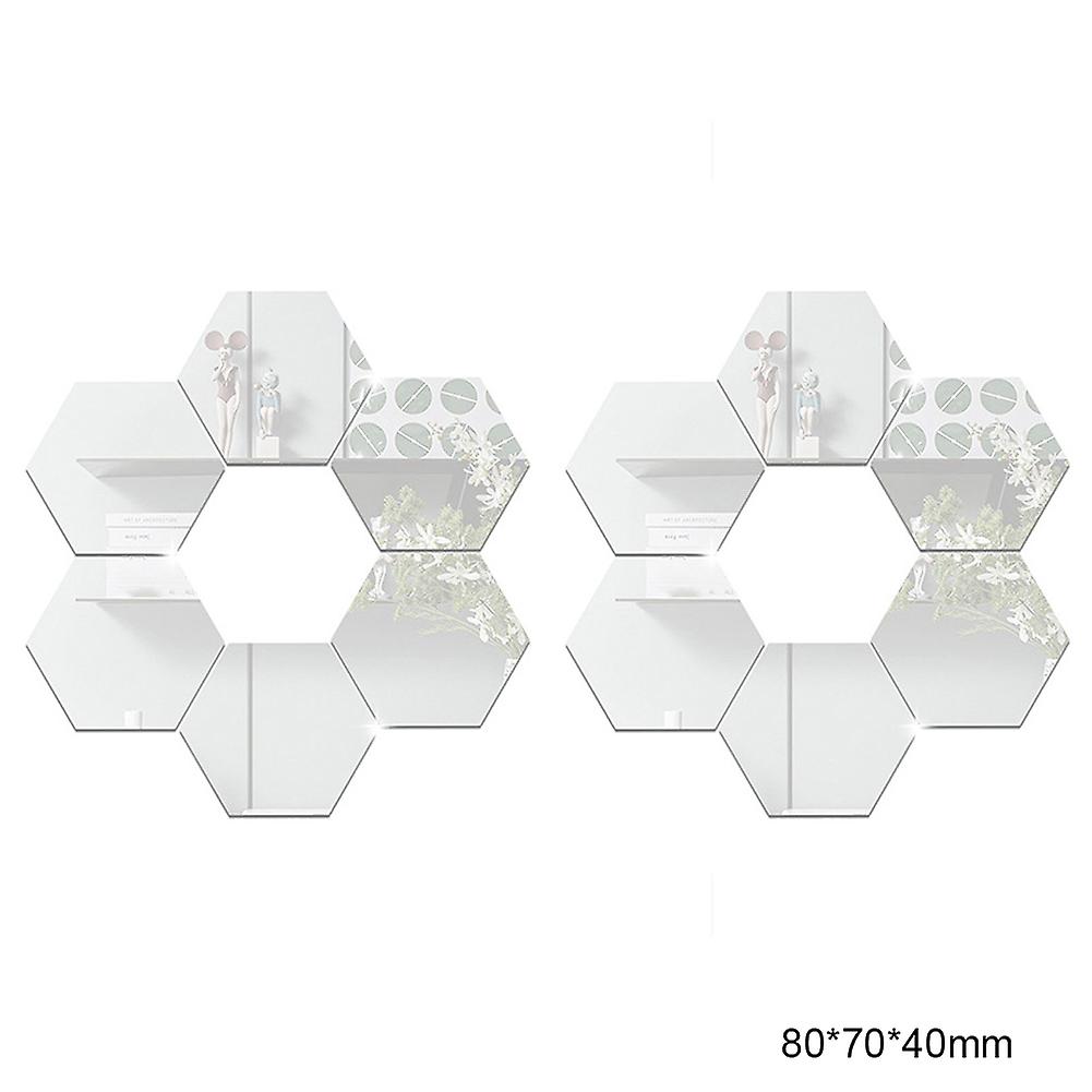 DIY Hexagonal Mirror Stickers Fashion Easy Use Wall Decorating For Bedroom