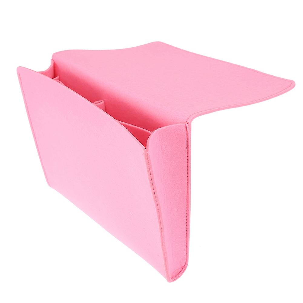 Portable Simple Style Felt File Storage Bag with 2 Small Pockets for Tablet Magazine(Pink)