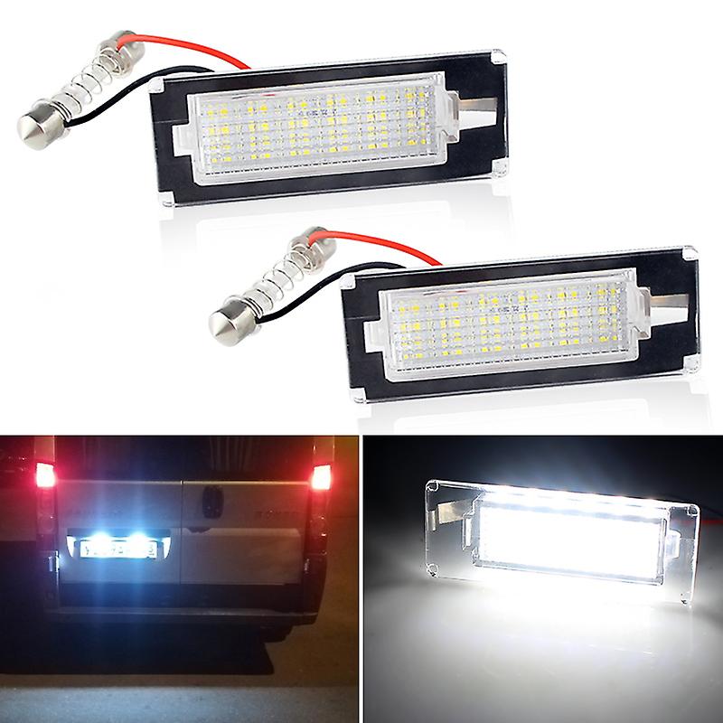 2x Led License Plate Light Number Plate Lamp For Fiat Ducato Bus Box Peugeot Boxer Bus Box Citroen Jumper Bus Box Lancia Ypsilon