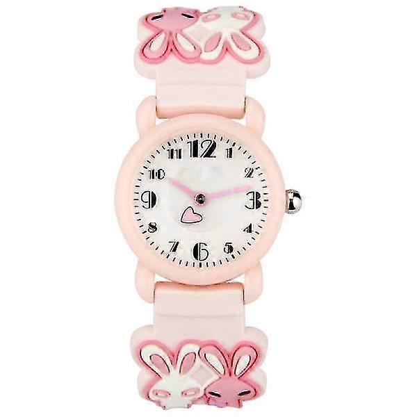 Montre enfant Lapin tanche (rose), mouvement  quartz, dessin anim 3D, montre enfant numrique pour filles et garons de 3  11 ans
