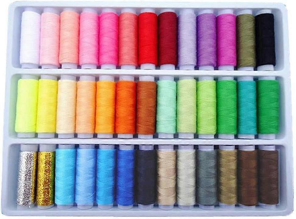 50 Different Colors Polyester High Quality Sewing Threads, 150 Yards for Each Color, for Sewing Machine and Hand Sewing