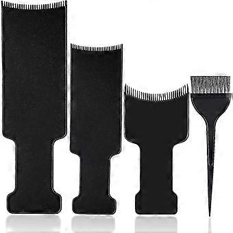4 peças balayage destaque placa com dentes cabelo corante remo destaque escova balayage placa pente para corante de cabelo