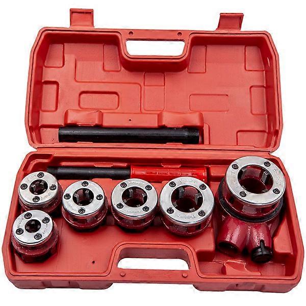 Ratchet Pipe Threader Kit Die Bar Head Handle Tool Set 1/4'' 3/4'' w/ 6 Dies NO.732986
