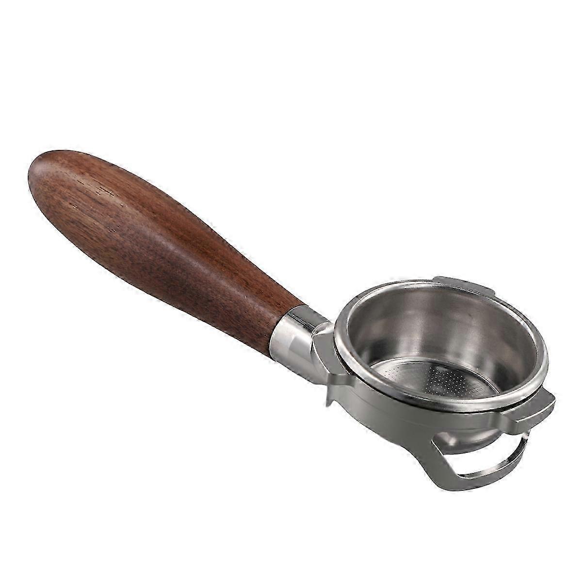 Portafiltro Senza Fondo 54mm con Intaglio Cavo per Serie/Bambino Plus/Infusore Manico in Noce