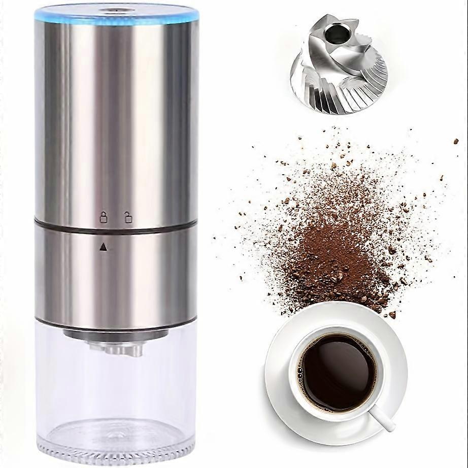 Electric Burr Coffee Grinder - Ultra-Compact, Fully Automatic, Conical Burr Grinder with Adjustable Multi Grind Settings and USB Rechargeable Battery