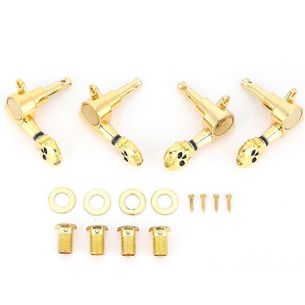 4 Pcs Tuning Peg Golden Skull Shaped Ukulele Machine Head String Tuner Key