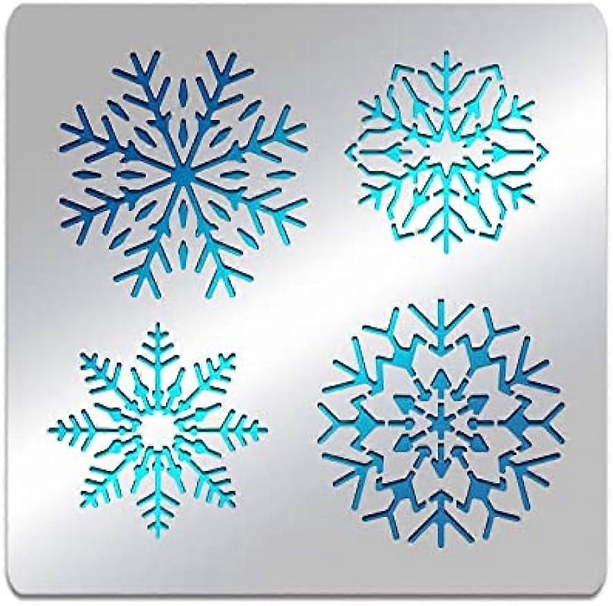 1pc Snowflake Pattern Stainless Steel Stencil Template 6.14x6.14inch Metal Journal Stencils Templates Tool