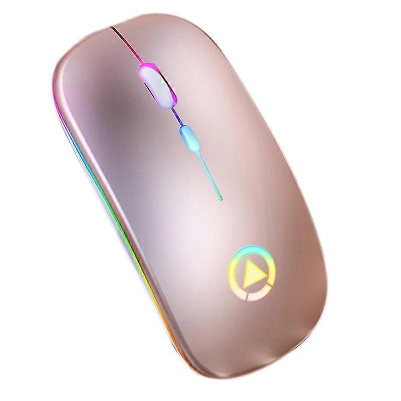 YINDIAO RGB Wireless Mouse Computer Mouse Mute USB Mouse with LED Optical Backlight, Suitable for P