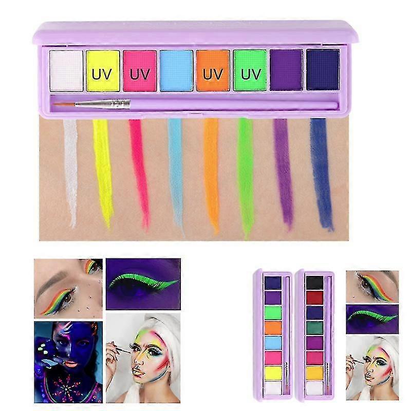 Makeup Eyeliner Eyeshadow Face Paint Water Activated Eyeliner Palette, Matte Patterned Eyeliner, Fluorescent Body Paint