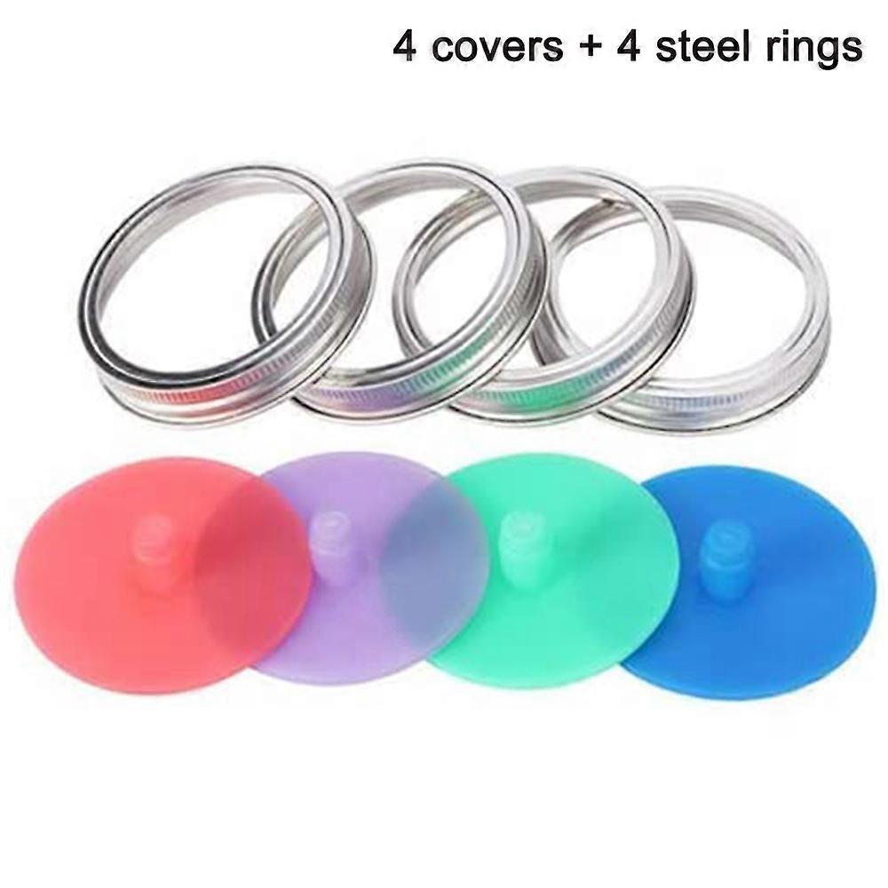 Silicone jar lid, waterless airlock proofing lid for wide neck jars, food quality proofing lid for sauerkraut, kimchi, cucumber, fermented probiotic f