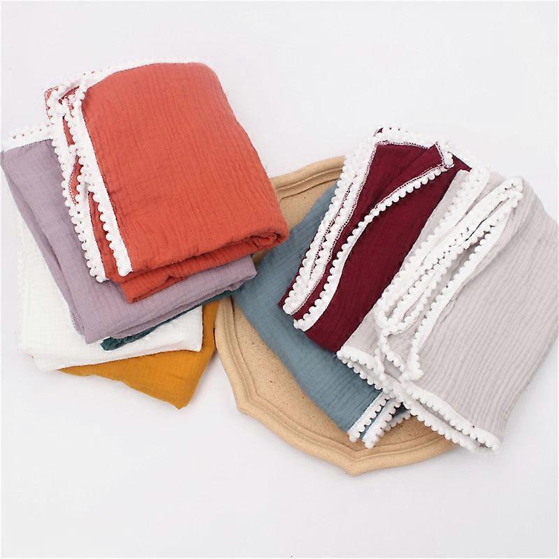 Ball Tassel Blanket Bath Towel Swaddling Wrapped Towel