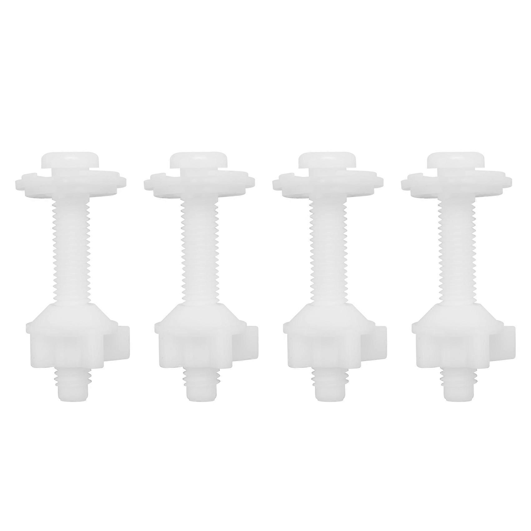 4PCS Toilet Hinge Bolt Screws with Plastic Nuts and Washers Toilet Replacement Parts Kit