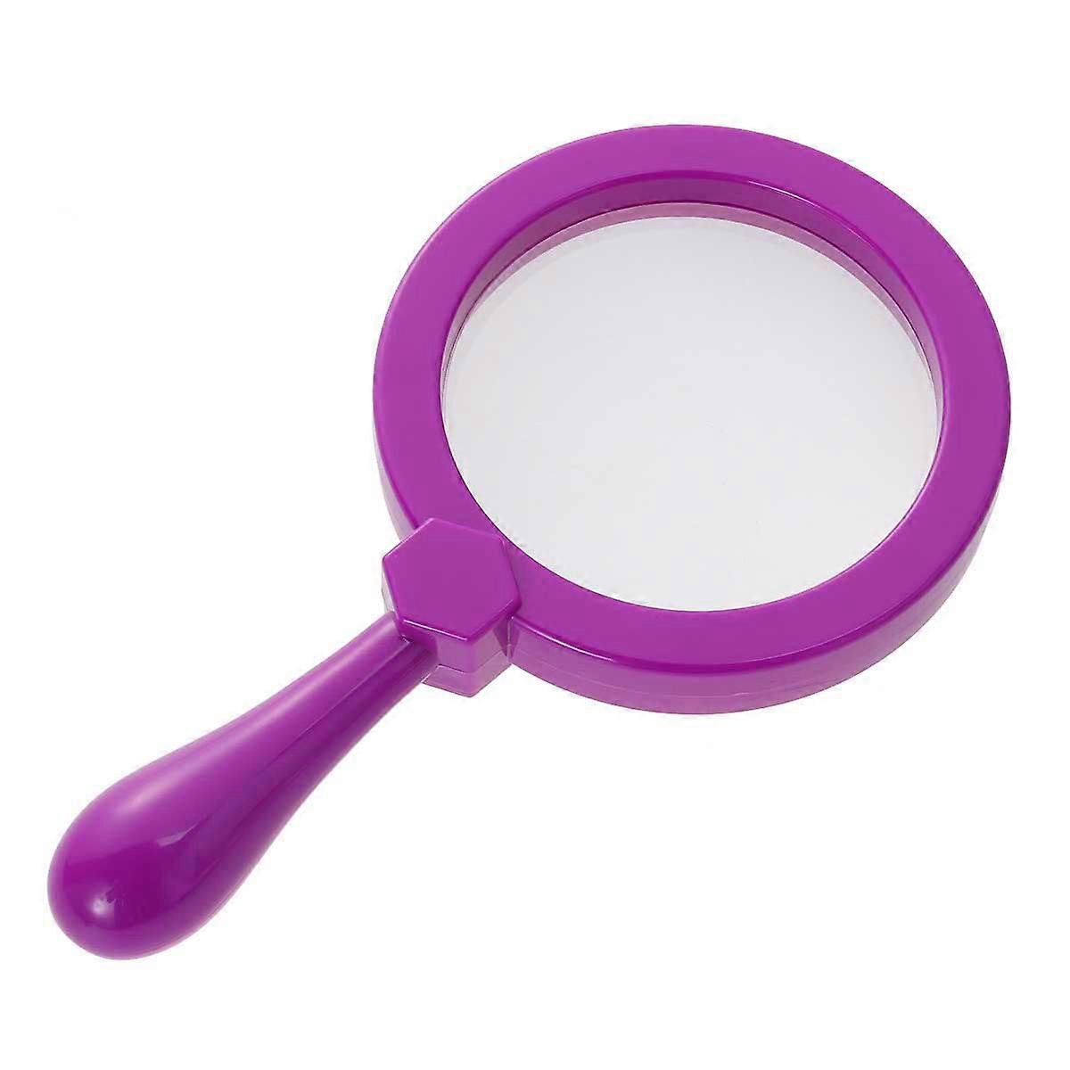 Magnifying Glass Portable Children Detective Explore Learning Toy Handle Magnifier for Kids (Purple)