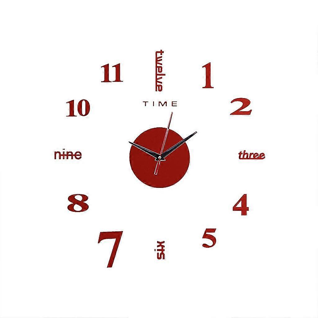 frameless diy wall mute clock 3d mirror surface sticker home office decor