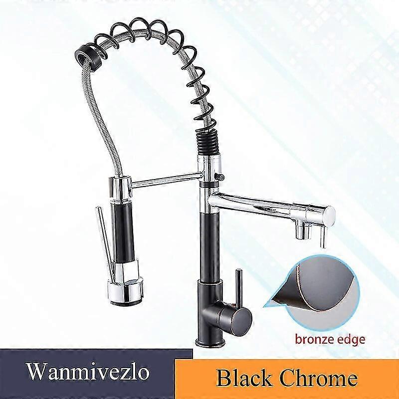 High quality2023 Kitchen Faucet Pull Out Side Spray Double Tap Deck Installation Mixer 360 Rotating Hot And Cold Water Crane