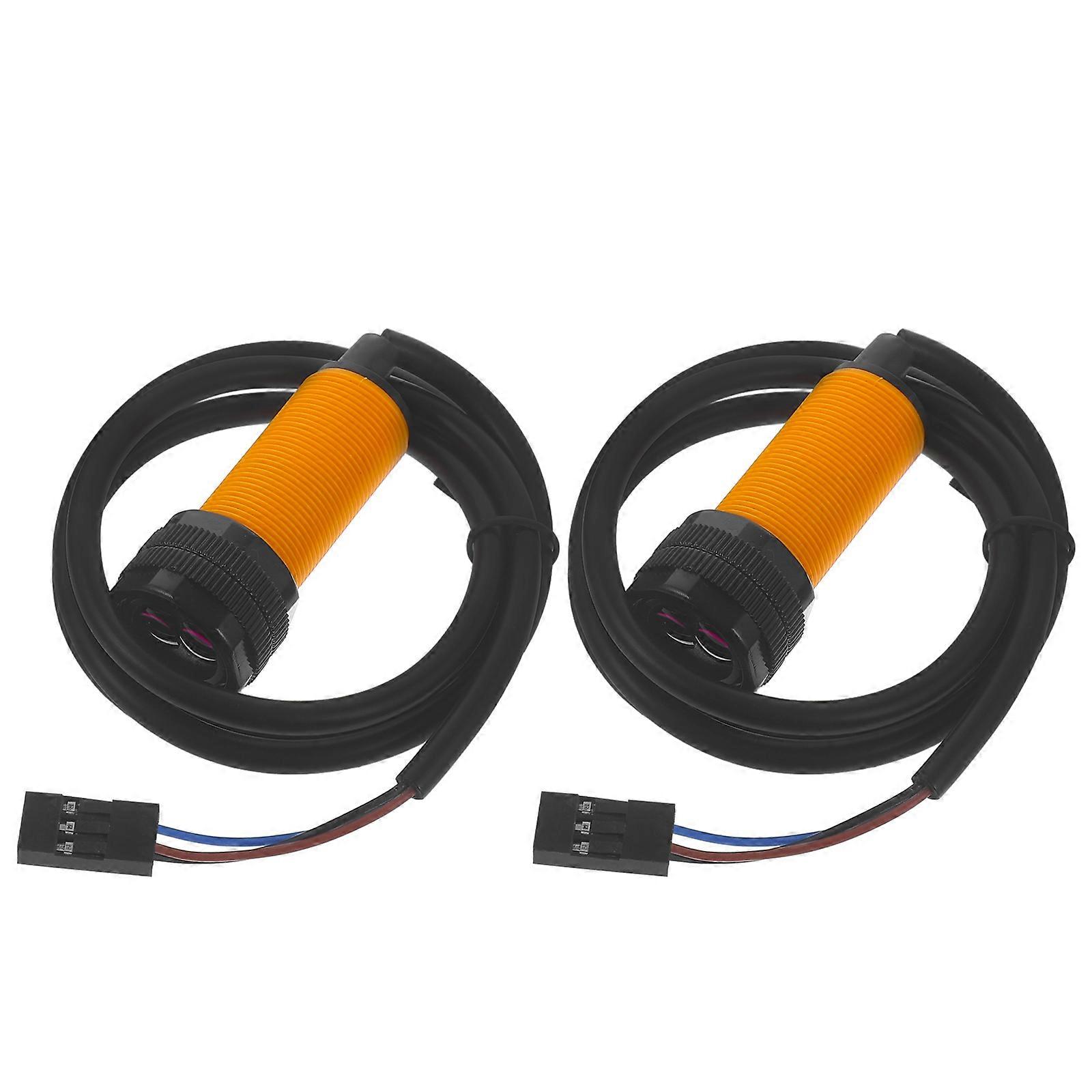 2pcs Proximity Switches Car Robot Photoelectric Sensor Detection Range Sensor with Adpater