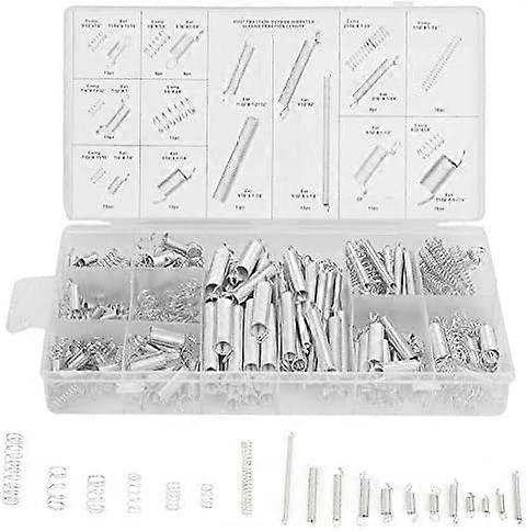 - 200 Pcs/Set 20 Sizes Extension Tension Compression Spring Assortment Metal Springs Kit with Box