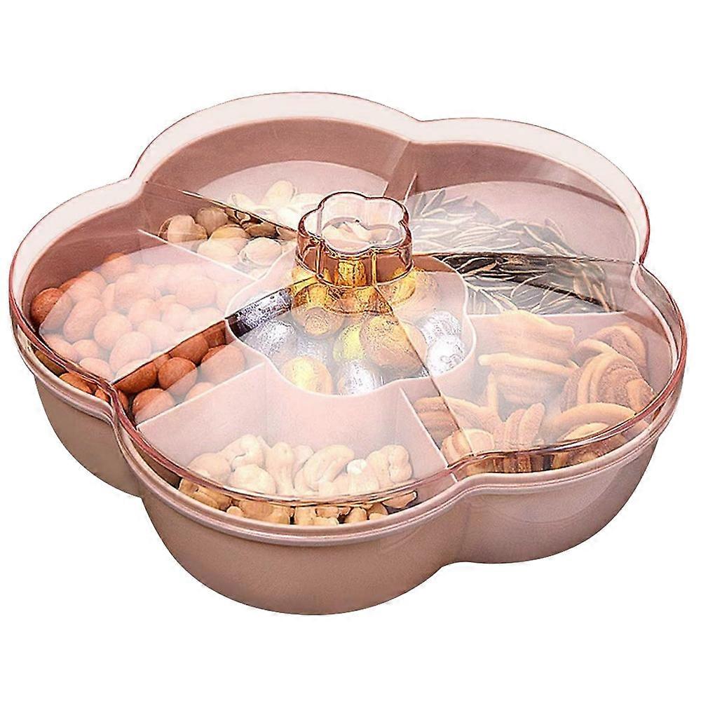 Storage Box, Flower Shape Tray with Lid, Food Storage Box,Fruit Box Container,Pink